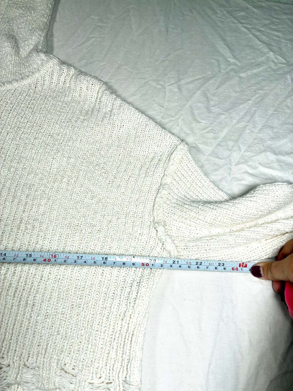 Y2K Moon & Madison Zip Up Knit Hoodie Size L Cream Cropped - Picture 5 of 6